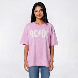 Juniors C-Life Mineral Wash AC/DC Tour Oversized Tee